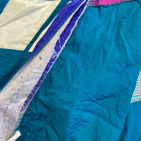 Vintage Reebok Track Jacket Mens M Green Full Zip Big Logo Windbreaker 90s - Picture 9 of 16